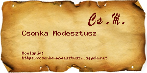 Csonka Modesztusz névjegykártya